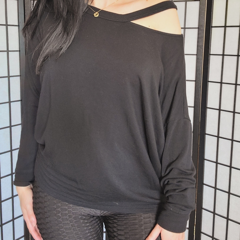 Over shoulder sweater